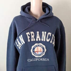 Vintage San Francisco California Navy Hoodie, Men's Small